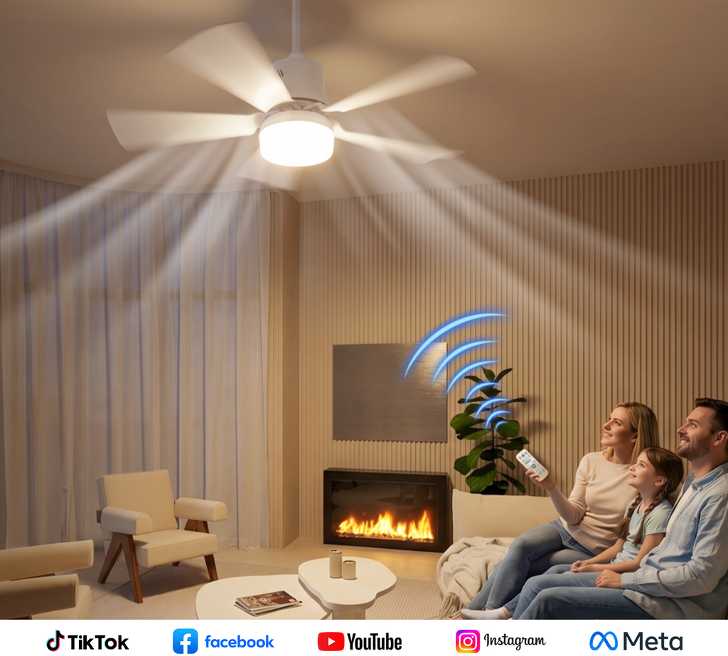 NORDIST 2-i-1 Takvifte med Lampe og Fjernkontroll