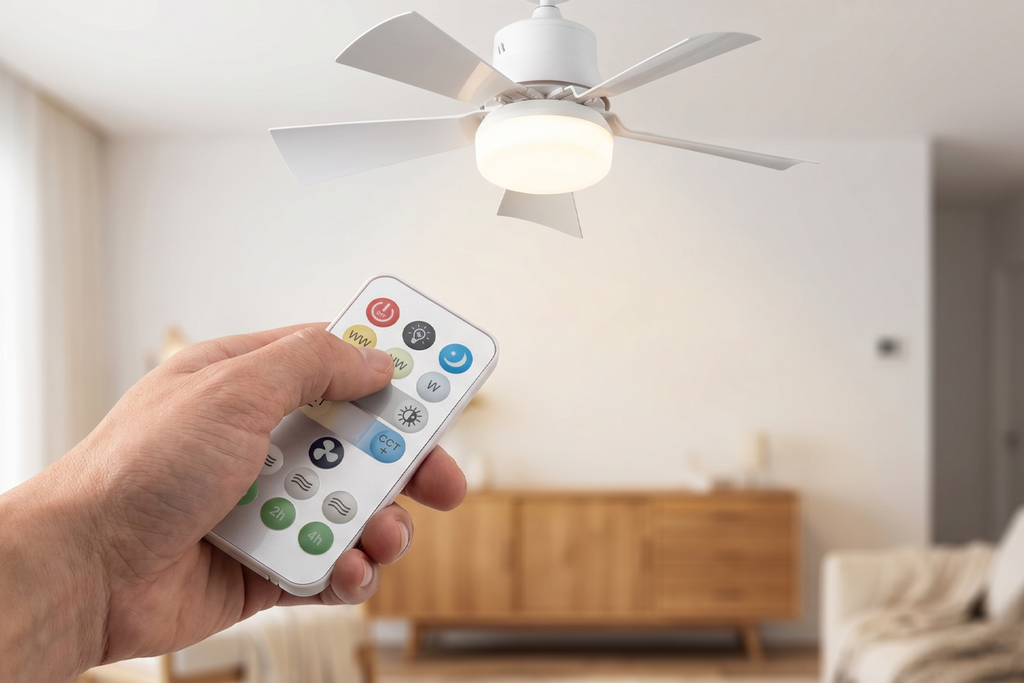 NORDIST 2-i-1 Takvifte med Lampe og Fjernkontroll