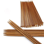Bambus strikkepinner: 18 par rette jumperpinner med knott i enden, fra tynne til tykke