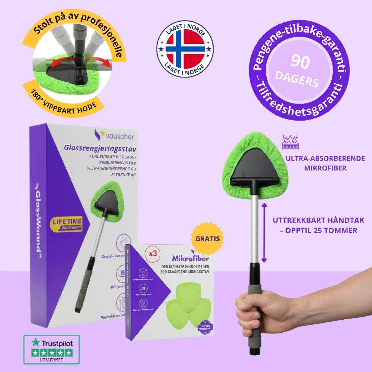 GlassWand™ – Enkel rengjøring for krystallklare frontruter