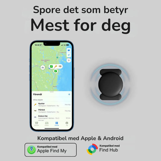 Smart GPS-sporer for bil, nøkler, vesker og verdisaker