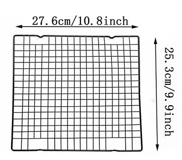 Leverandørens måltegning av den lille bakeristen: 27,6 × 25,3 cm