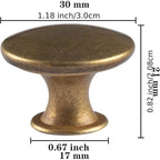 Leverandørens måltegning: Ø 30 mm, høyde 21 mm, fot 17 mm