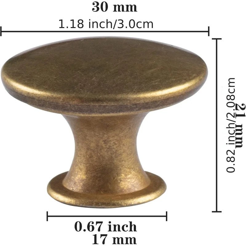 Leverandørens måltegning: Ø 30 mm, høyde 21 mm, fot 17 mm