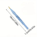 Punch needle-pennens mål: ca. 18 cm lang og ca. 1,2 cm tykk