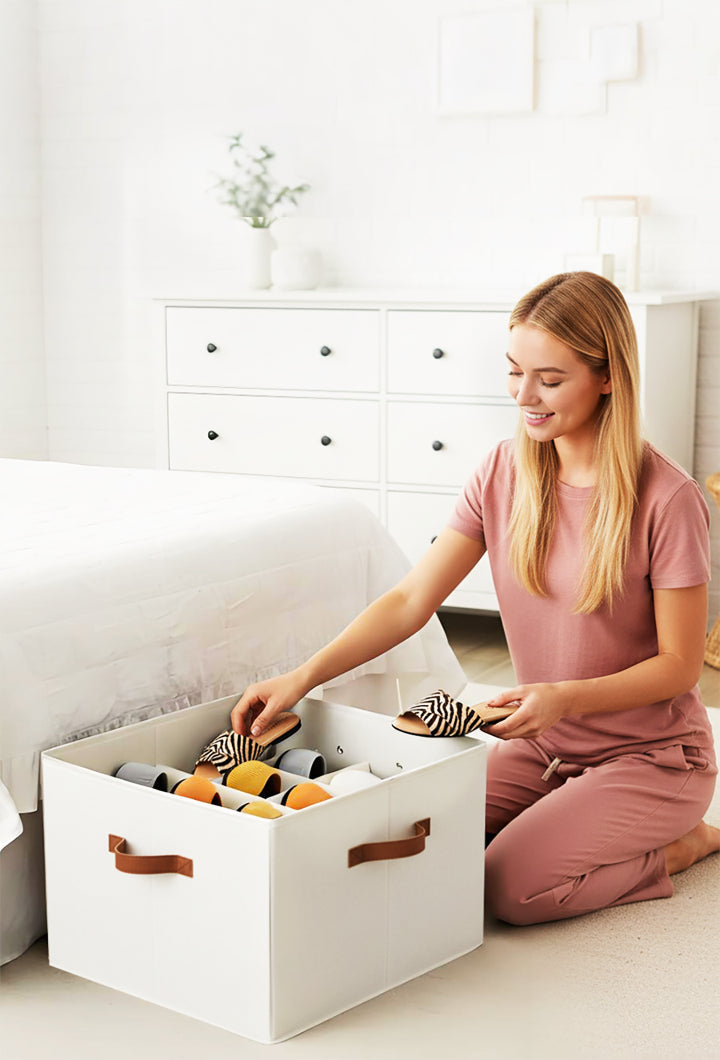 Stoff skoeske for oppbevaring
