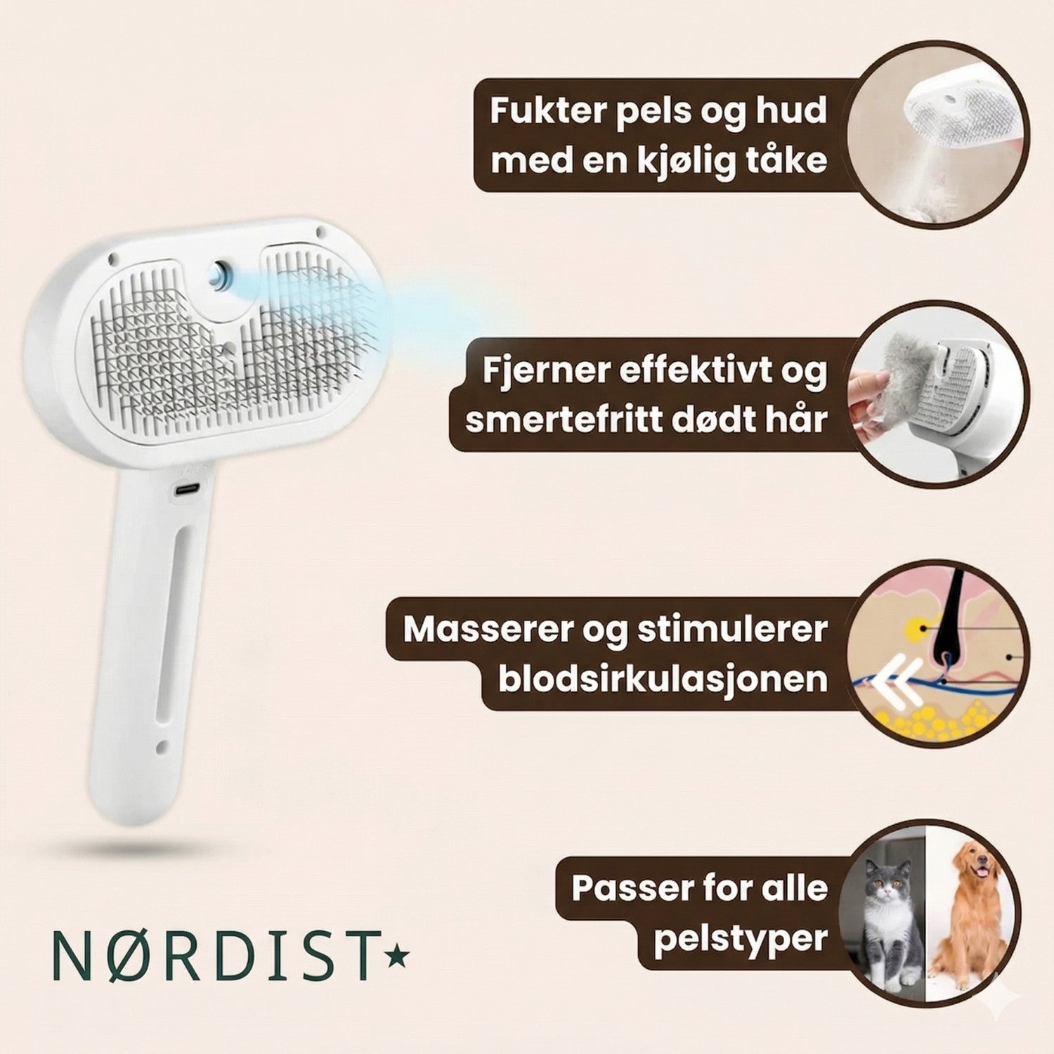 Nordist Pro | Profesjonell stellebørste for kjæledyr