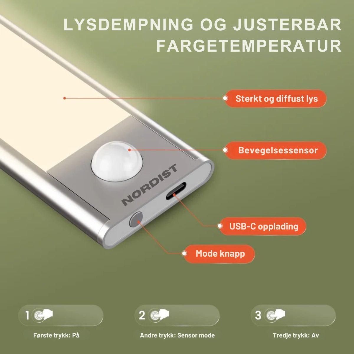 Glødende LED-lysstang