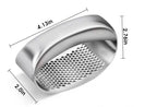 Hvitløkspresse med mål: ca. 10,5 × 7 × 5 cm (4,13 × 2,76 × 2,0 tommer)