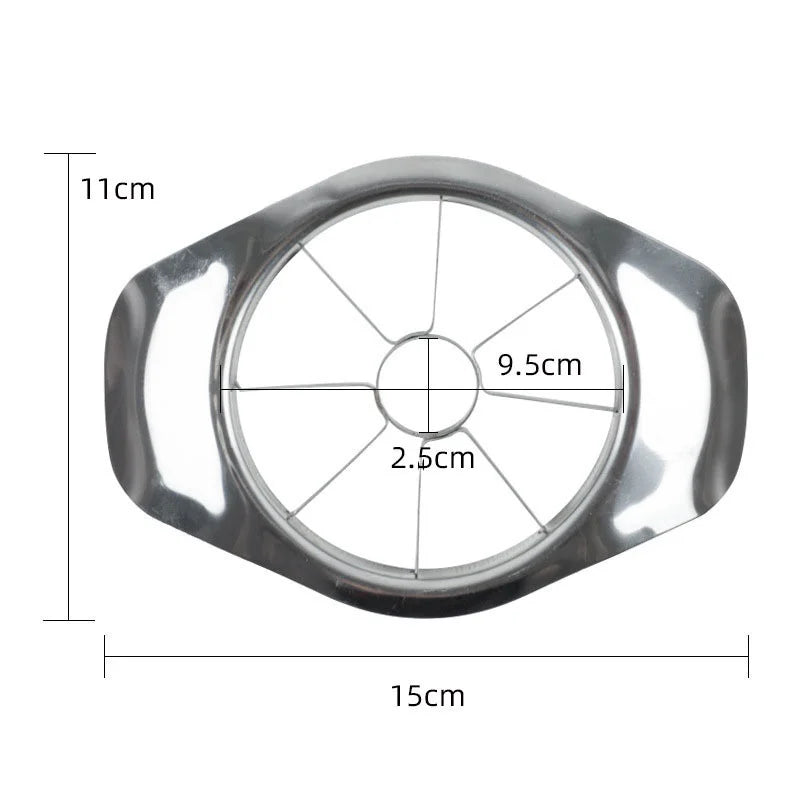 Epledeleren sett ovenfra: ring Ø 9,5 cm og ring til kjernehuset Ø 2,5 cm