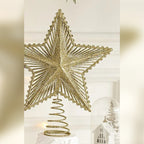 Juletrestjerne i gullglitter med spiral nederst