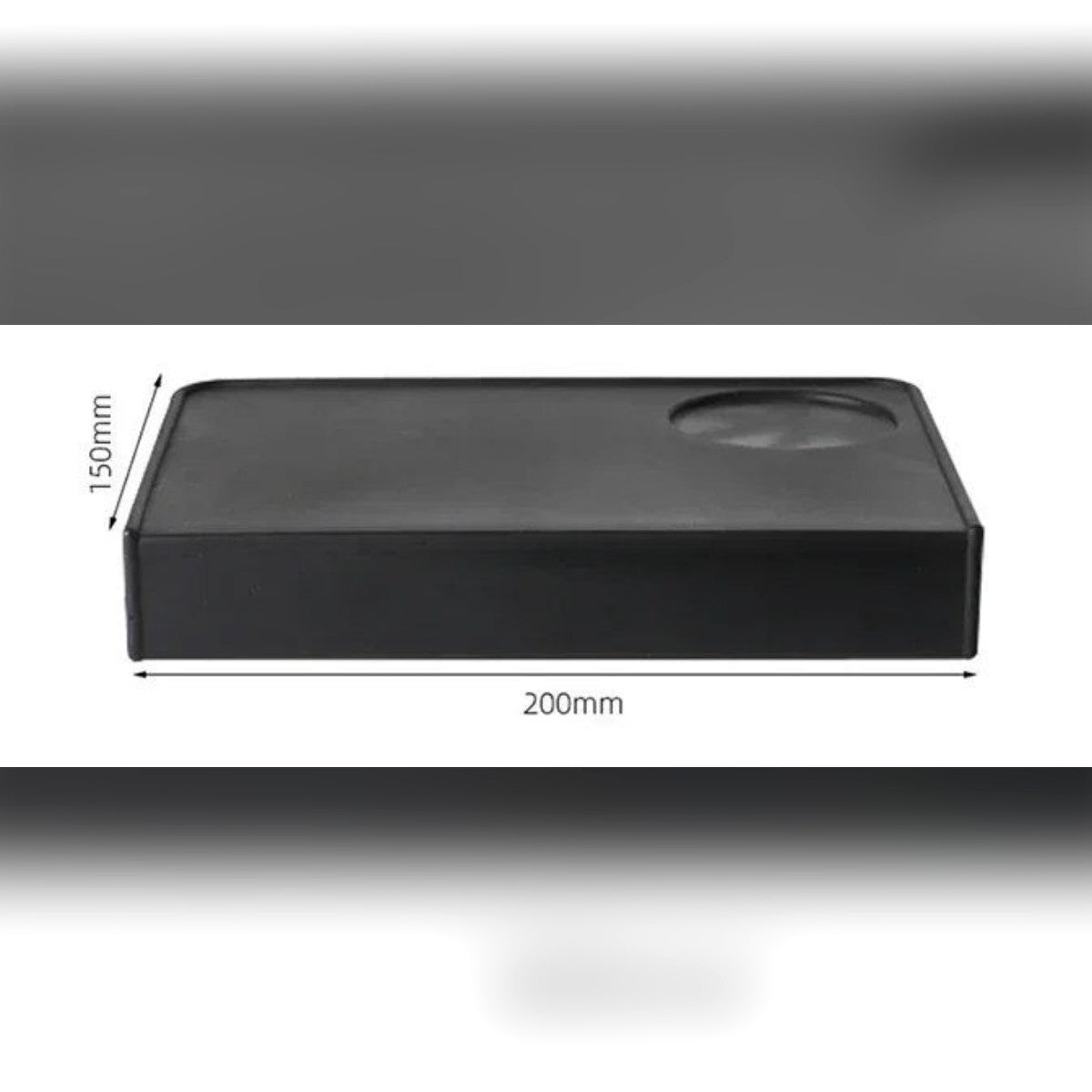 Leverandørens måltegning av tampermatten: 200 × 150 mm