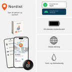 Nordist GP90 | GPS-sporer uten abonnement (Android/Apple)