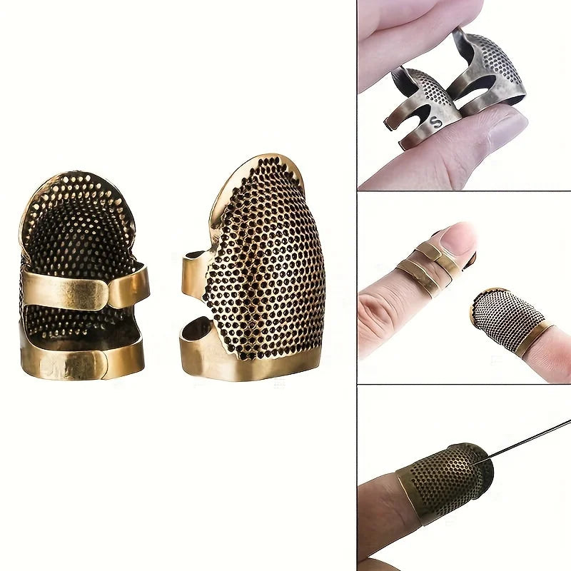 To fingerbøl på nært hold og fingerbøl på fingrene