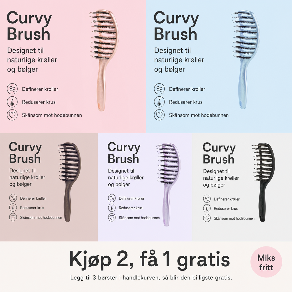 NORDIST Curvy Hårbørste — Kjøp 2, få 1 gratis