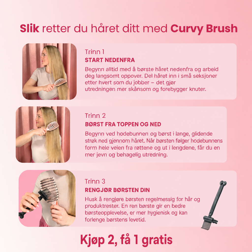 NORDIST Curvy Hårbørste — Kjøp 2, få 1 gratis