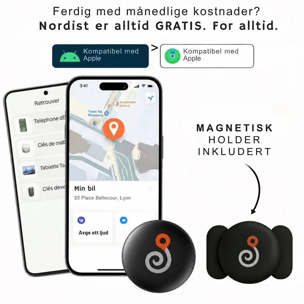 Nordist GP90 | GPS-sporer uten abonnement (Android/Apple)