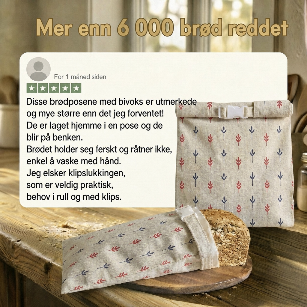 NORDIST Brødpose – Premium 100% bomull og bivoks