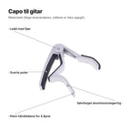 Capoen forklart: ledd med fjær, svarte puter, sølvfarget aluminiumslegering og håndtak som klemmes for å åpne