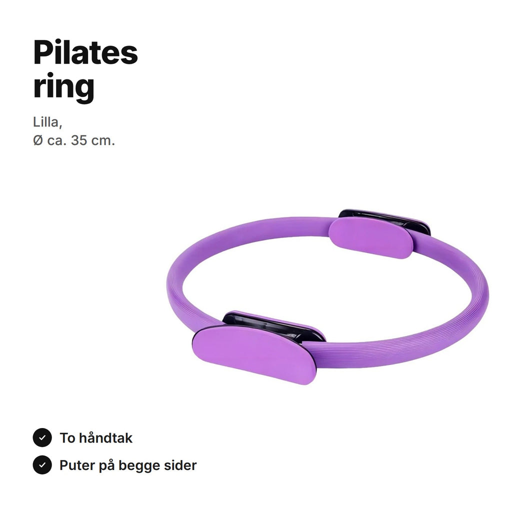 Pilates ring i lilla – diameter ca. 35 cm, to håndtak og puter på begge sider