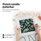 Punch needle justerbar: penn til garn med 4 løkkehøyder, ca. 18 × 1,2 cm