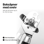 Boksåpner med sveiv og flaskeåpner – hodet med tannhjul på nært hold, ca. 19,5 cm lang