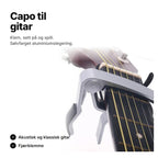 Sølvfarget capo til gitar: til akustisk og klassisk gitar, fjærklemme