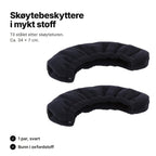 Skøytebeskyttere i mykt stoff: svart par, ca. 34 × 7 cm, strikk i åpningen
