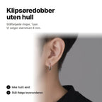 Klipsøredobber uten hull – stålfargede ringer, vi selger størrelsen 8 mm, 1 par