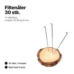 Filtenåler 30 stk.: til nålefilting, lengder 78, 86 og 91 mm, bøyd topp