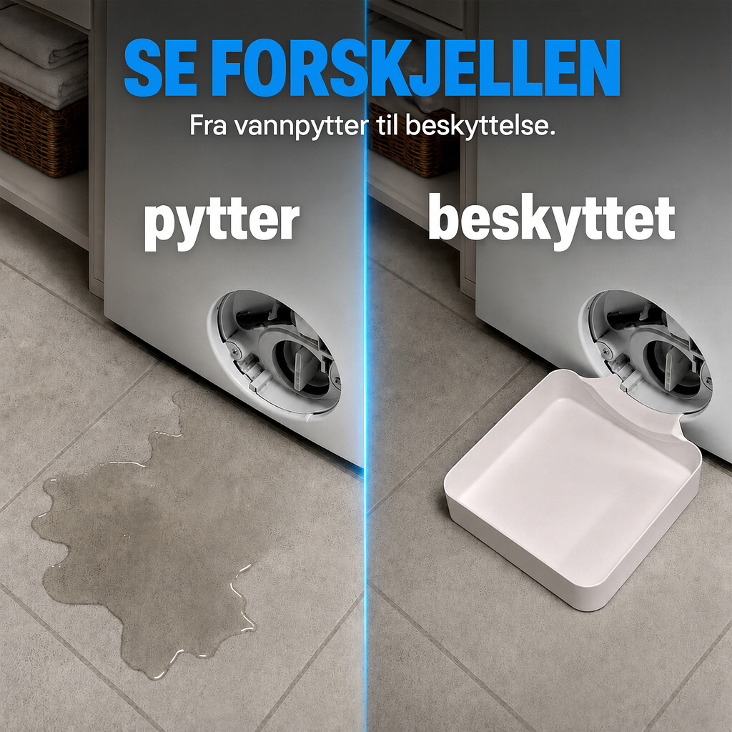 Dryppbrett for vaskemaskin – fanger opp vann fra avløpet