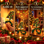 Juletre-projektorlampe – 6 julemotiver med USB