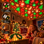 Juletre-projektorlampe – 6 julemotiver med USB