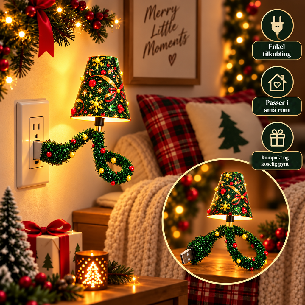 Juletre-projektorlampe – 6 julemotiver med USB