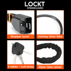 Lockt SteerGuard – Rattlås med flettet stålkabel