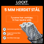 Lockt SteerGuard – Rattlås med flettet stålkabel