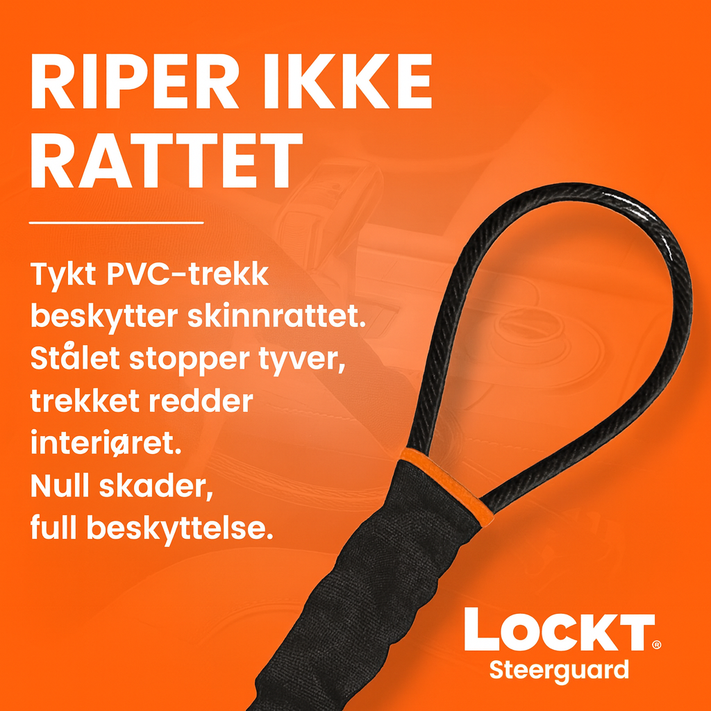 Lockt SteerGuard – Rattlås med flettet stålkabel