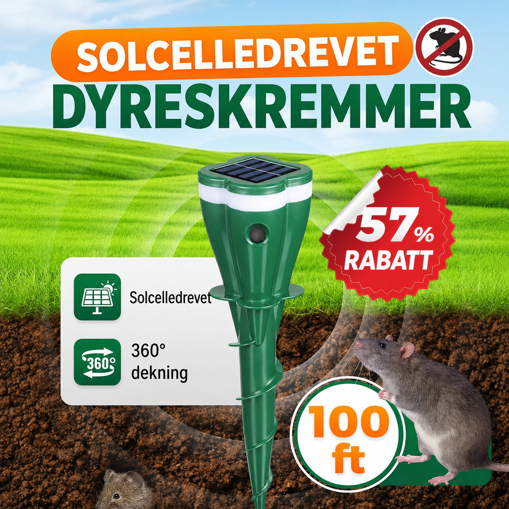 Solcelledrevet Muldvarpskremmer – Vanntett
