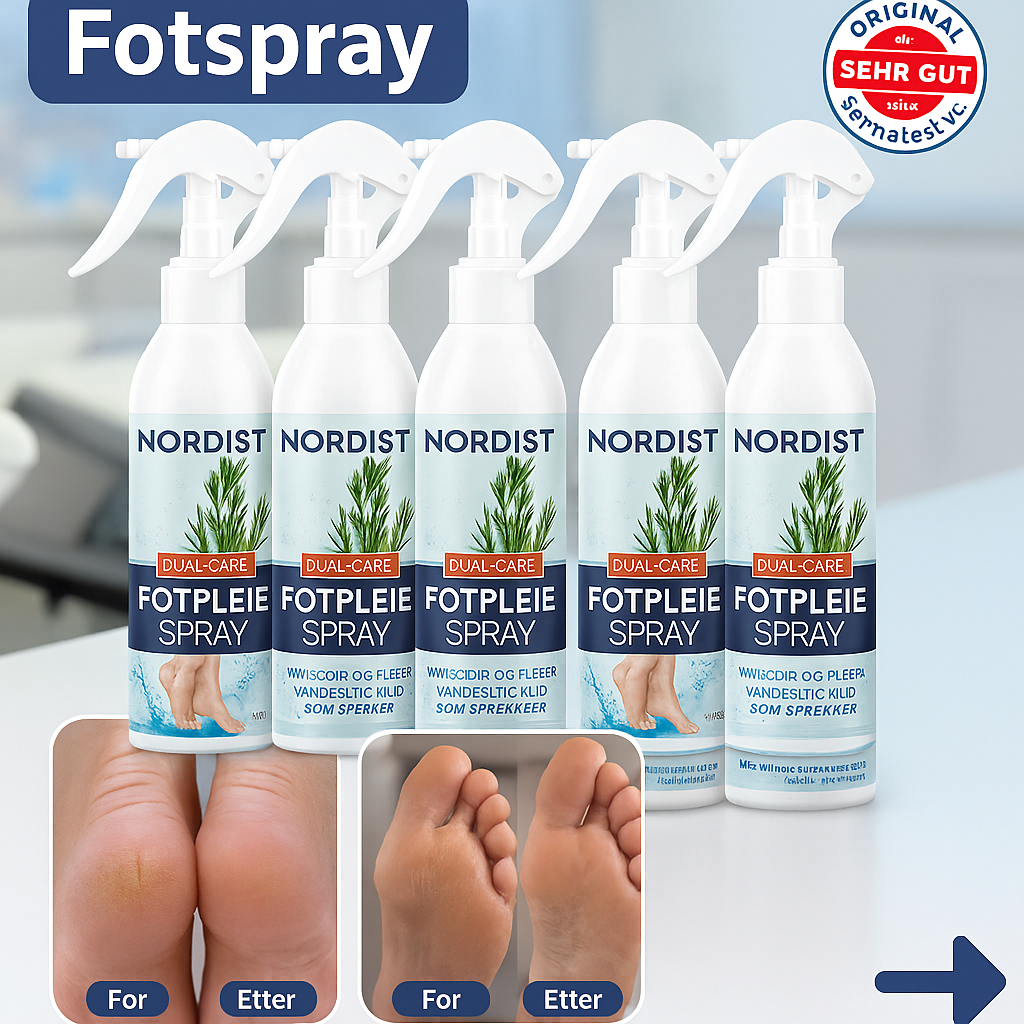 NORDIST Fotspray — Velpleide føtter uten å bøye seg på 3 minutter