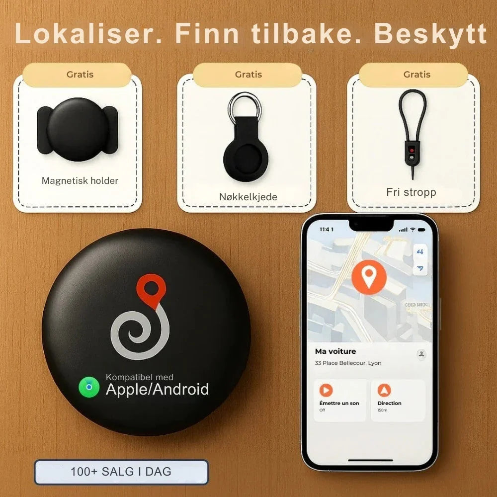 Nordist GP90 | GPS-sporer uten abonnement (Android/Apple)
