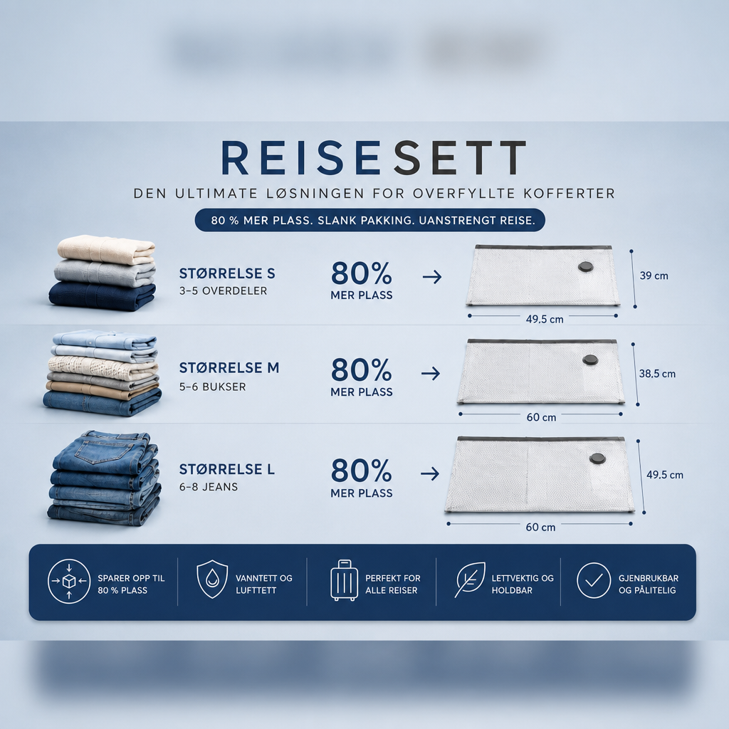 SpaceLuxe™ Reisesett | Ta med flere antrekk uten ekstra koffert
