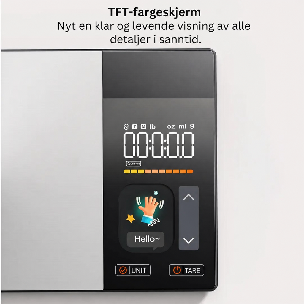 NORDIST Smart Kjøkkenvekt med Næringsanalyse