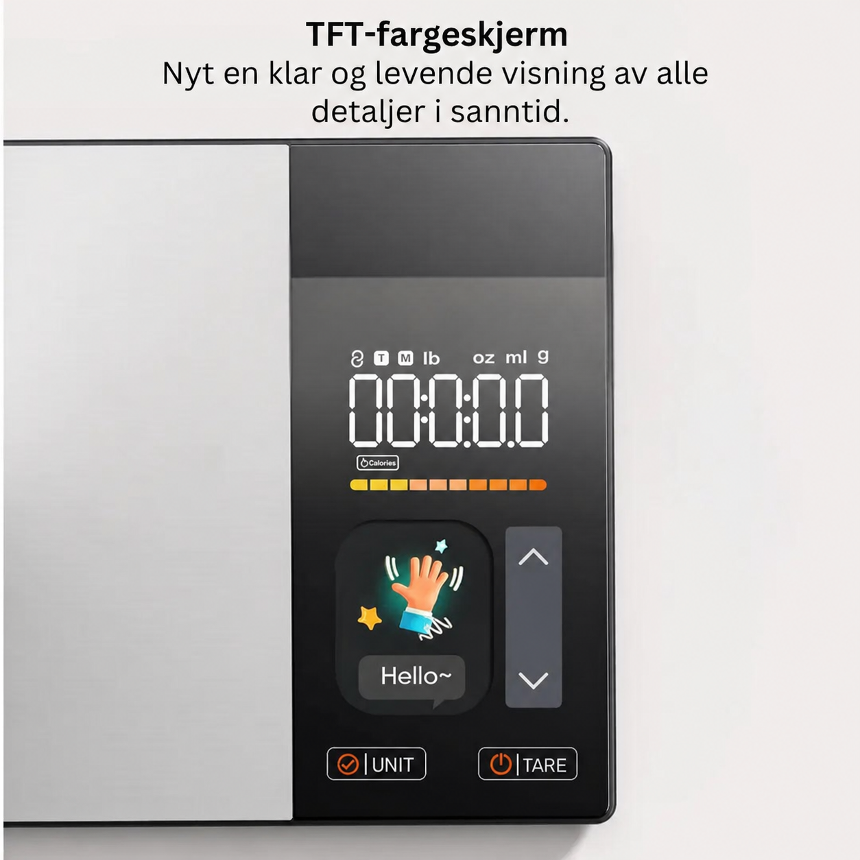 NORDIST Smart Kjøkkenvekt med Næringsanalyse