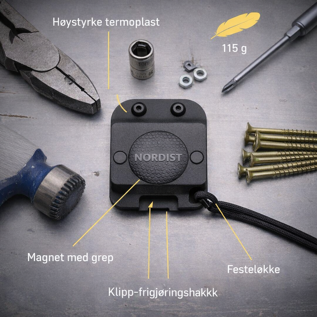 NORDIST MagMaster — Magnetisk verktøyholder for ekte arbeid