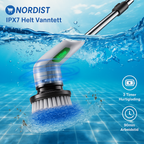 NORDIST Skurbørste – 9-i-1 Elektrisk Rengjøringsbørste