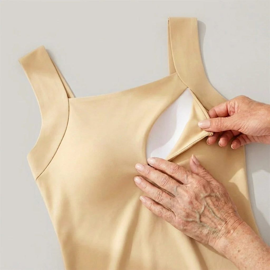 Singlet med innebygd BH – støtte uten bøyle, strikk eller lås