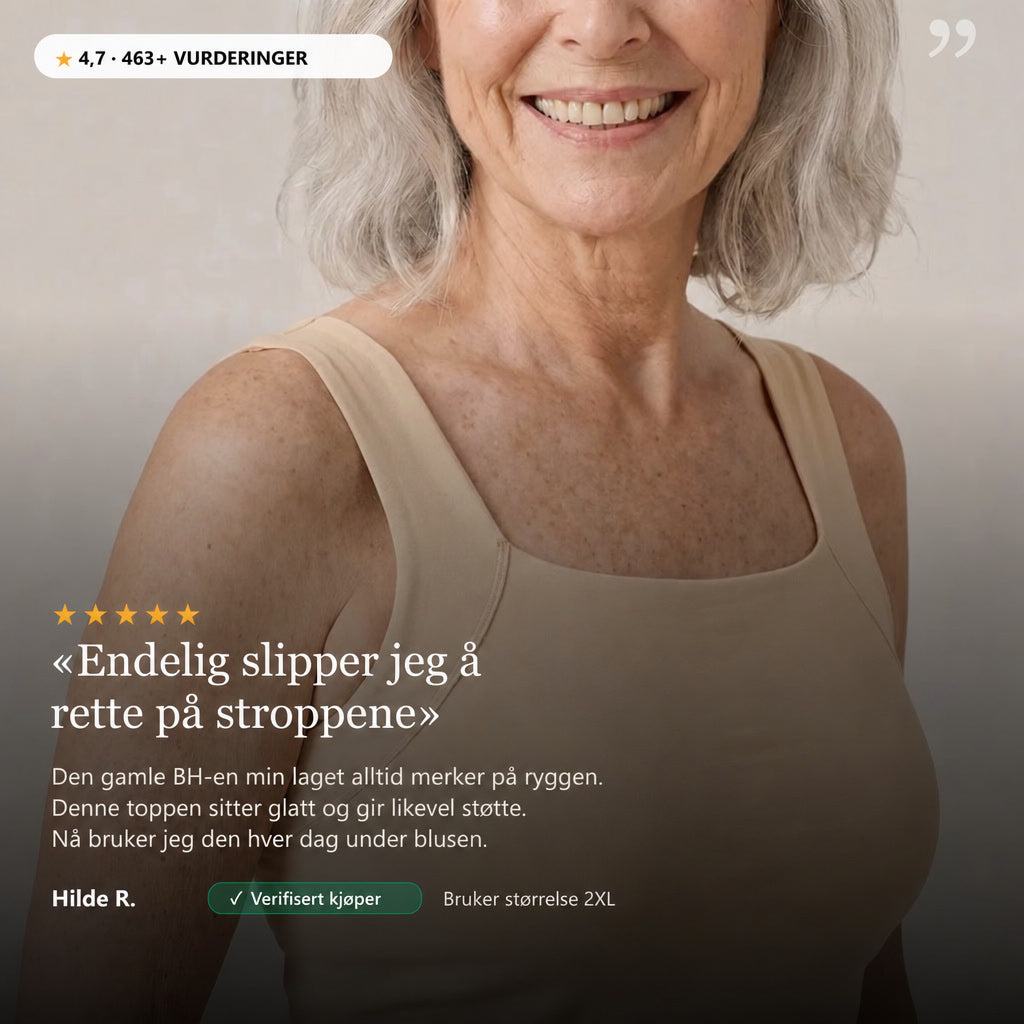 Singlet med innebygd BH – støtte uten bøyle, strikk eller lås