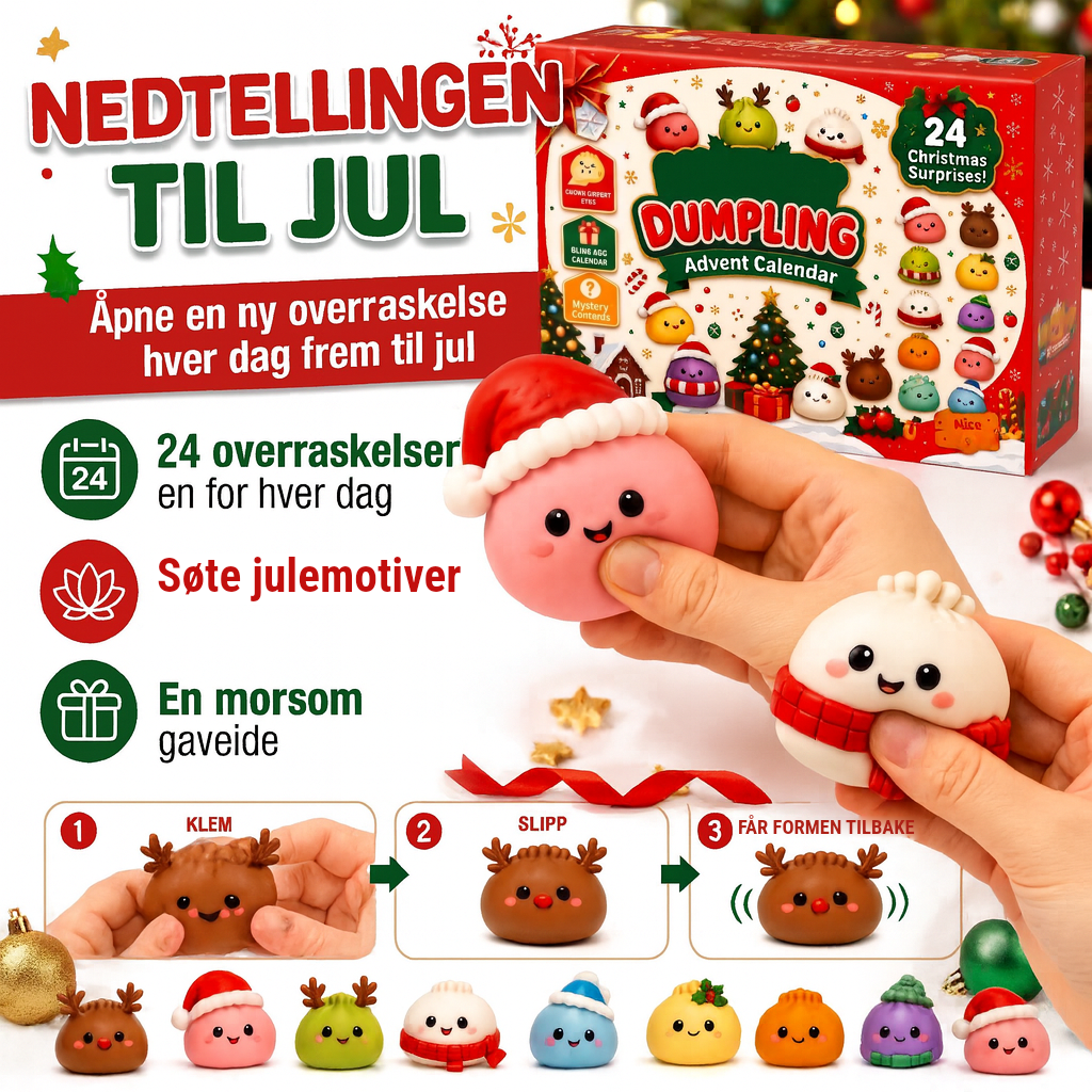 Julekalender 2026 – 24 søte squishy-dumplings