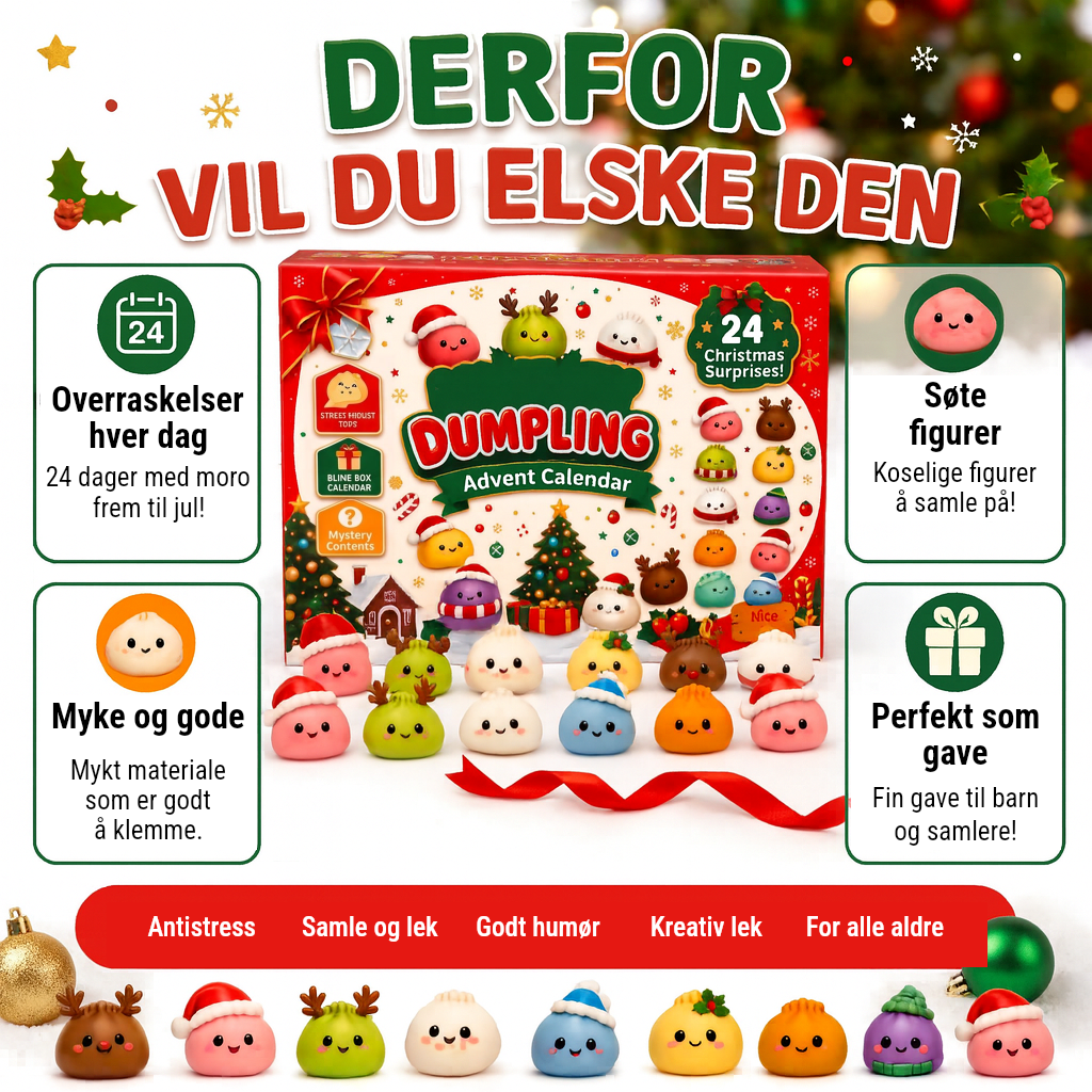 Julekalender 2026 – 24 søte squishy-dumplings