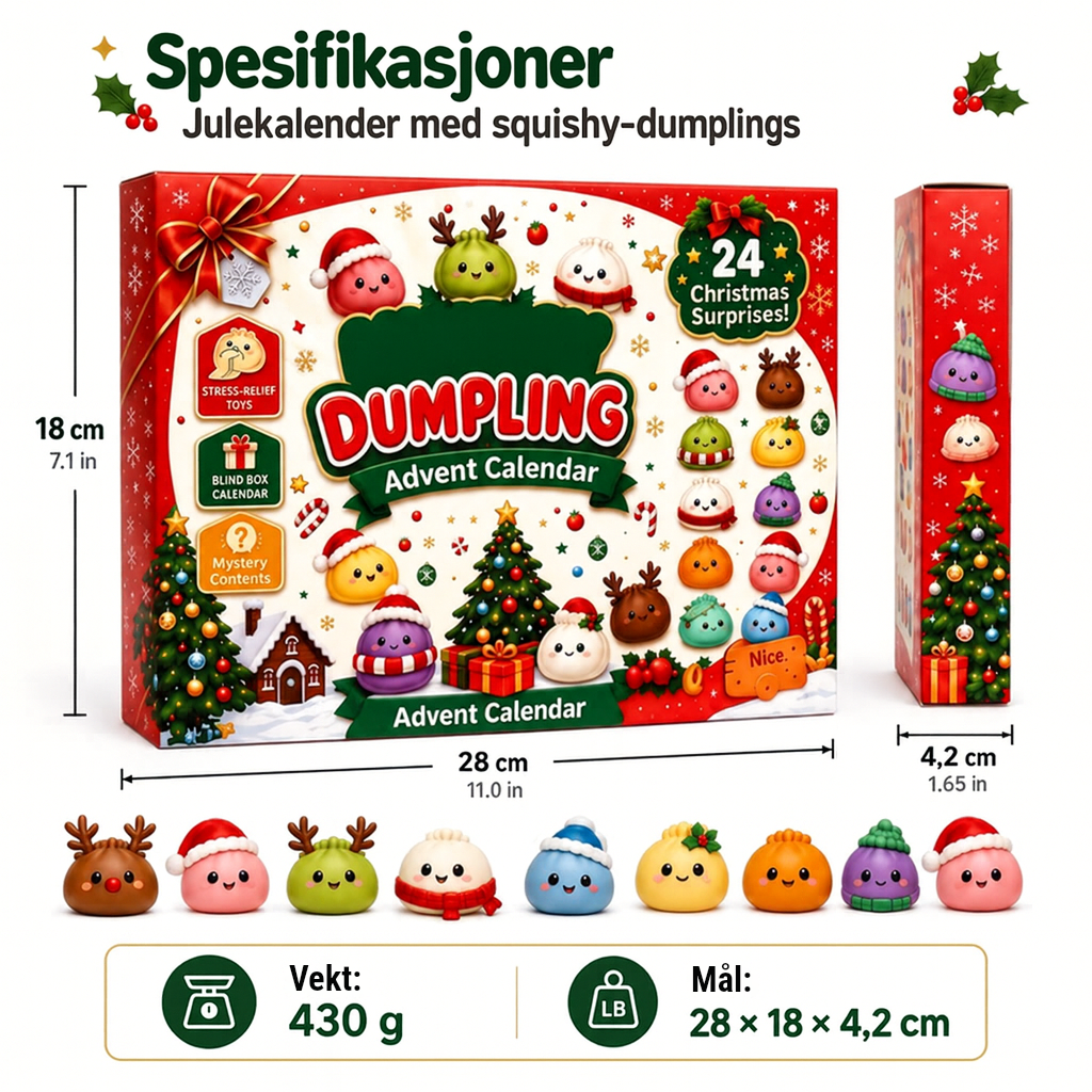 Julekalender 2026 – 24 søte squishy-dumplings